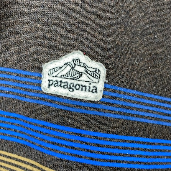 Patagonia Uprisal Line Logo Ridge Striped Hoodie Pullover Adult Kangaroo Pocket - Picture 4 of 8